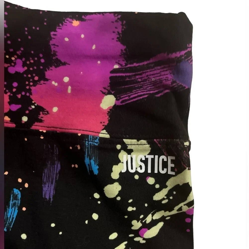 Justice Girls Athletic Paint Splatter Full Length Leggings